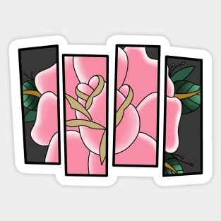 Black Flag Rose - traditional tattoo flash Sticker